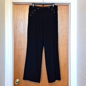 Black Button Waist Dress Pants